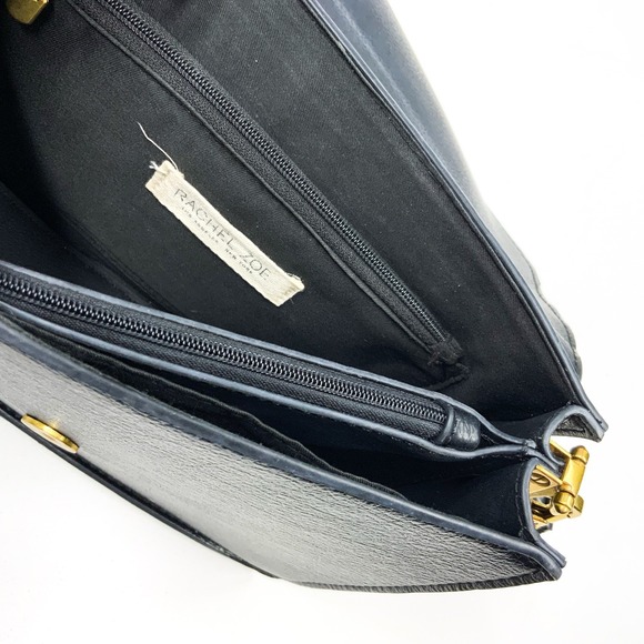 Rachel Zoe Black Shoulder Bag Handbag Gold Chain Strap Clasp Small Y2K - Picture 3 of 9